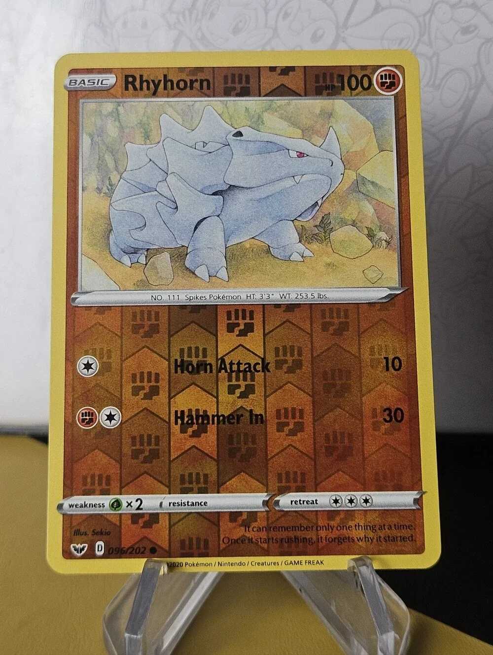 Rhyhorn 096/202 Pokemon TCG Reverse Holo Rare